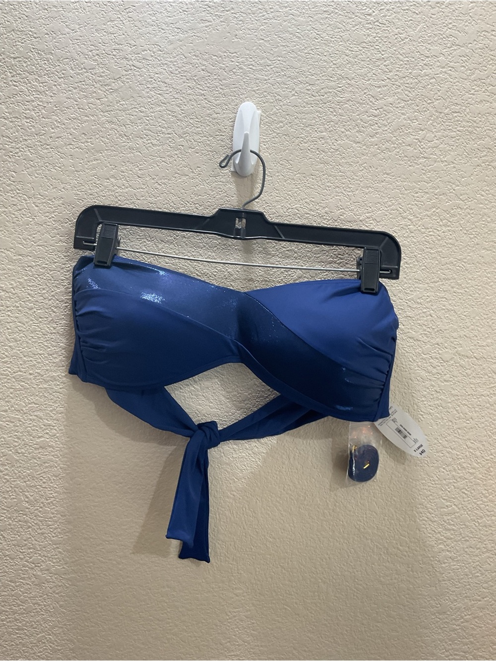 Twist-Front Strapless Bikini Top in Royal Blue